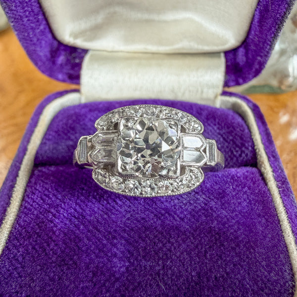 Art Deco Engagement Ring, Old Euro 1.06ct. sold by Doyle and Doyle an antique and vintage jewelry boutique