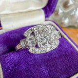 Art Deco Engagement Ring, Old Euro 1.06ct. sold by Doyle and Doyle an antique and vintage jewelry boutique
