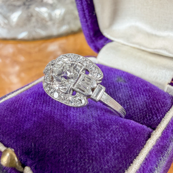 Art Deco Engagement Ring, Old Euro 1.06ct. sold by Doyle and Doyle an antique and vintage jewelry boutique