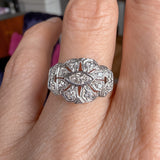 Art Deco Diamond Dinner Ring, MQ 0.20ct.