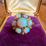 Vintage Opal Cluster Ring in yellow gold, sold by Doyle & Doyle antique and vintage jewelry boutique