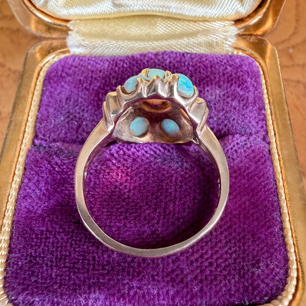 Vintage Opal Cluster Ring in yellow gold, sold by Doyle & Doyle antique and vintage jewelry boutique