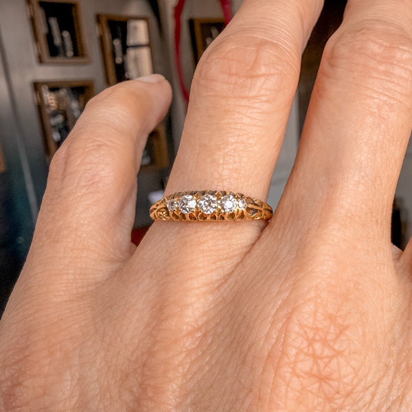 Victorian Swiss Cut Diamond Wedding Band Ring sold by Doyle and Doyle an antique and vintage jewelry boutique