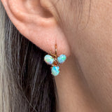 Vintage Opal Earrings in yellow gold, sold by Doyle & Doyle antique and vintage jewelry boutique