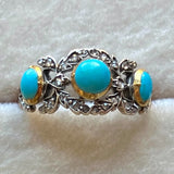 Antique Victorian Turquoise & Diamond Ring, from Doyle & Doyle antique and vintage jewelry boutique