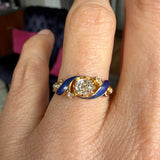 Victorian Blue Enamel & Diamond Ring, from Doyle & Doyle antique and vintage jewelry boutique