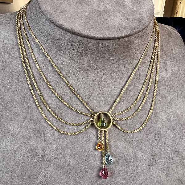 Multistone Briolette Swag Necklace- Heirloom by Doyle & Doyle