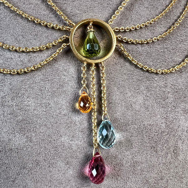 Multistone Briolette Swag Necklace- Heirloom by Doyle & Doyle