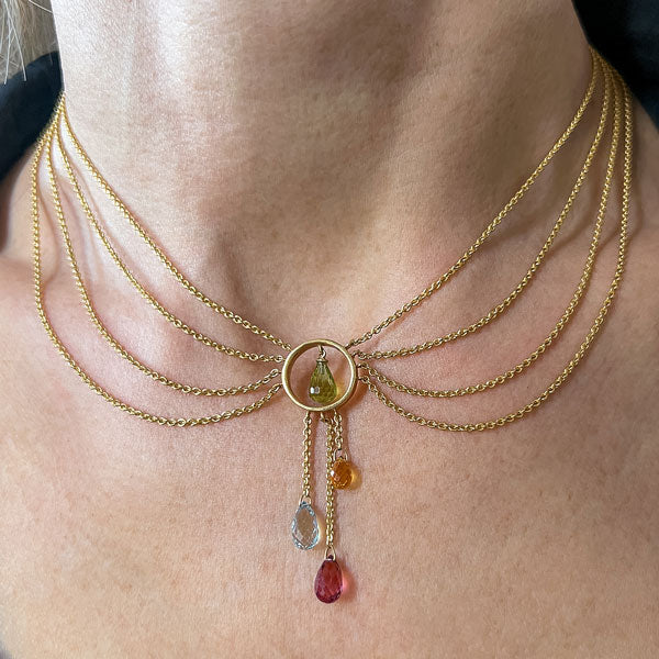 Multistone Briolette Swag Necklace- Heirloom by Doyle & Doyle