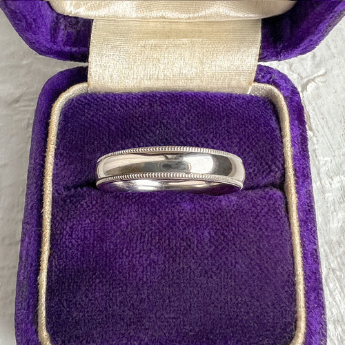 Comfort Fit Wedding Band Ring, 4mm 14kw sold by Doyle and Doyle an antique and vintage jewelry boutique