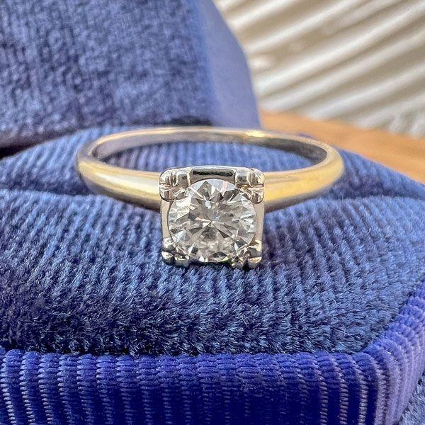 Vintage Diamond Solitaire Engagement Ring, RBC 0.37ct. sold by Doyle and Doyle an antique and vintage jewelry boutique