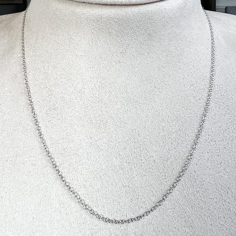 14K white gold Thin Cable Chain sold by Doyle and Doyle an antique and vintage jewelry boutique