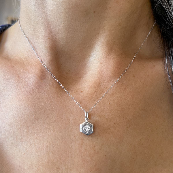 Hex Diamond Pendant Necklace, Heirloom by Doyle & Doyle, from Doyle & Doyle jewelry in New York 