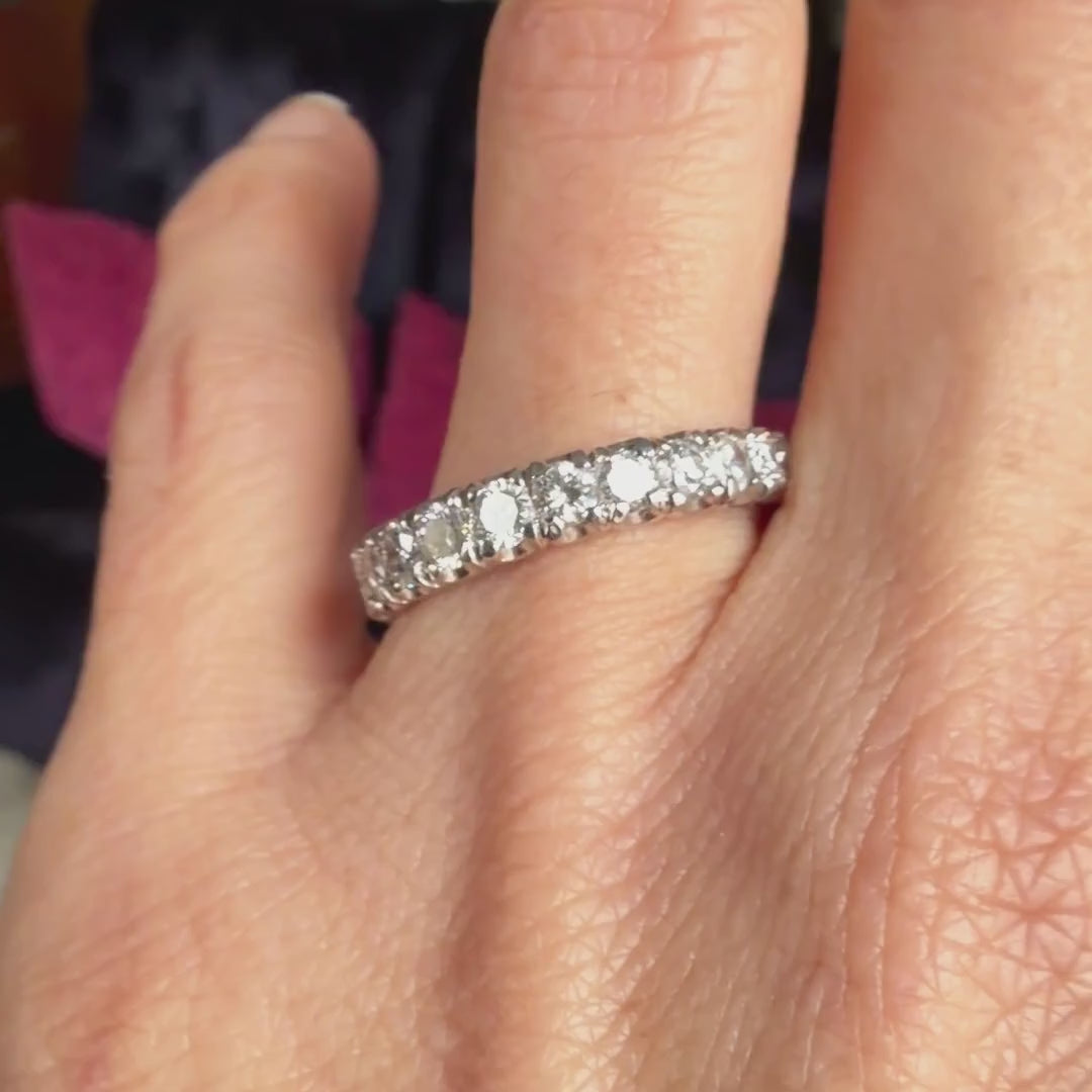Vintage Diamond Eternity Band: 2.75ctw. Size 9 1/4 sold by Doyle and Doyle an antique and vintage jewelry boutique