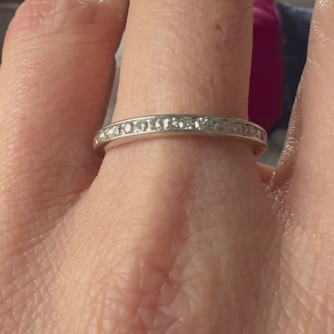 Vintage Diamond Eternity Wedding Band Ring sold by Doyle and Doyle an antique and vintage jewelry boutique