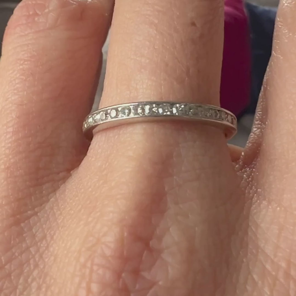 Vintage Diamond Eternity Wedding Band Ring sold by Doyle and Doyle an antique and vintage jewelry boutique