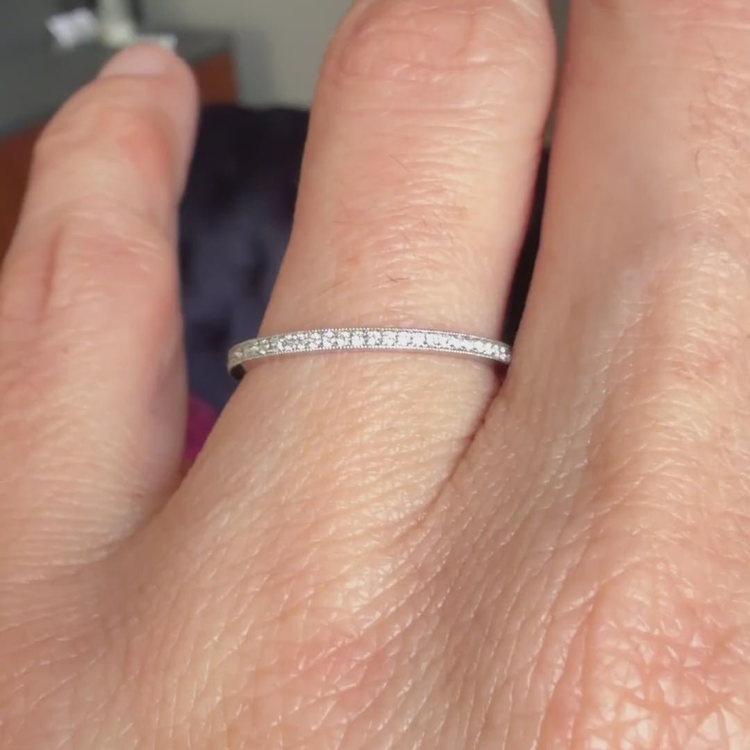 Diamond Eternity Band Platinum sold by Doyle and Doyle an antique and vintage jewelry boutique