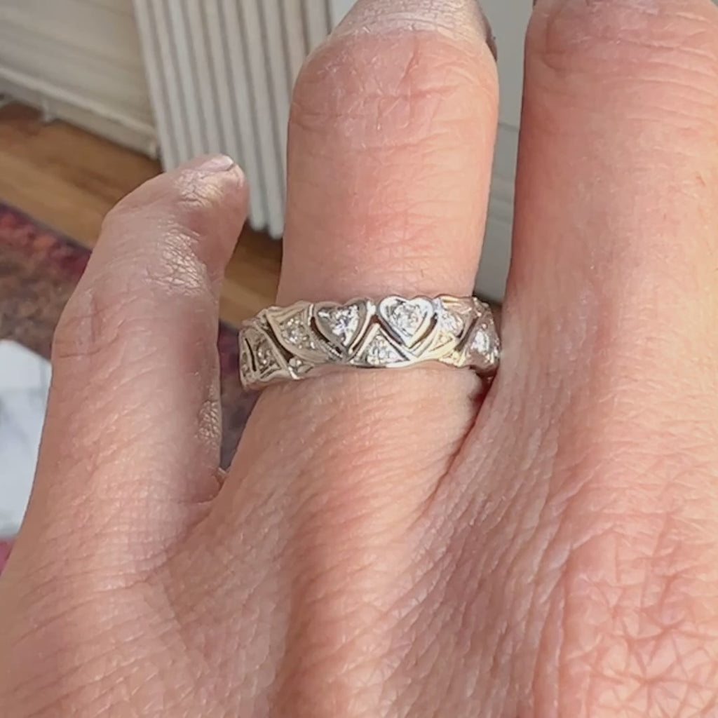 Vintage Patterned Diamond Band sold by Doyle and Doyle an antique and vintage jewelry boutique