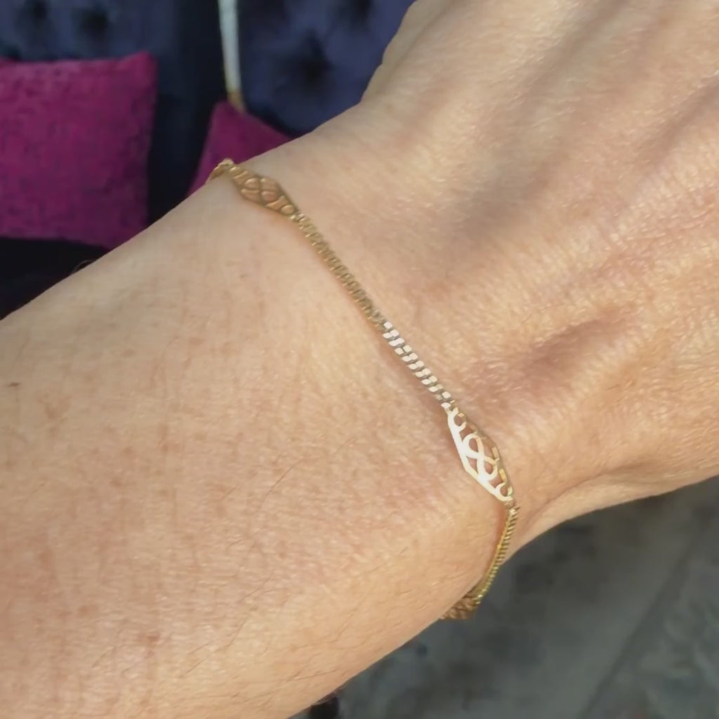 Vintage Fancy Link Bracelet sold by Doyle and Doyle an antique and vintage jewelry boutique