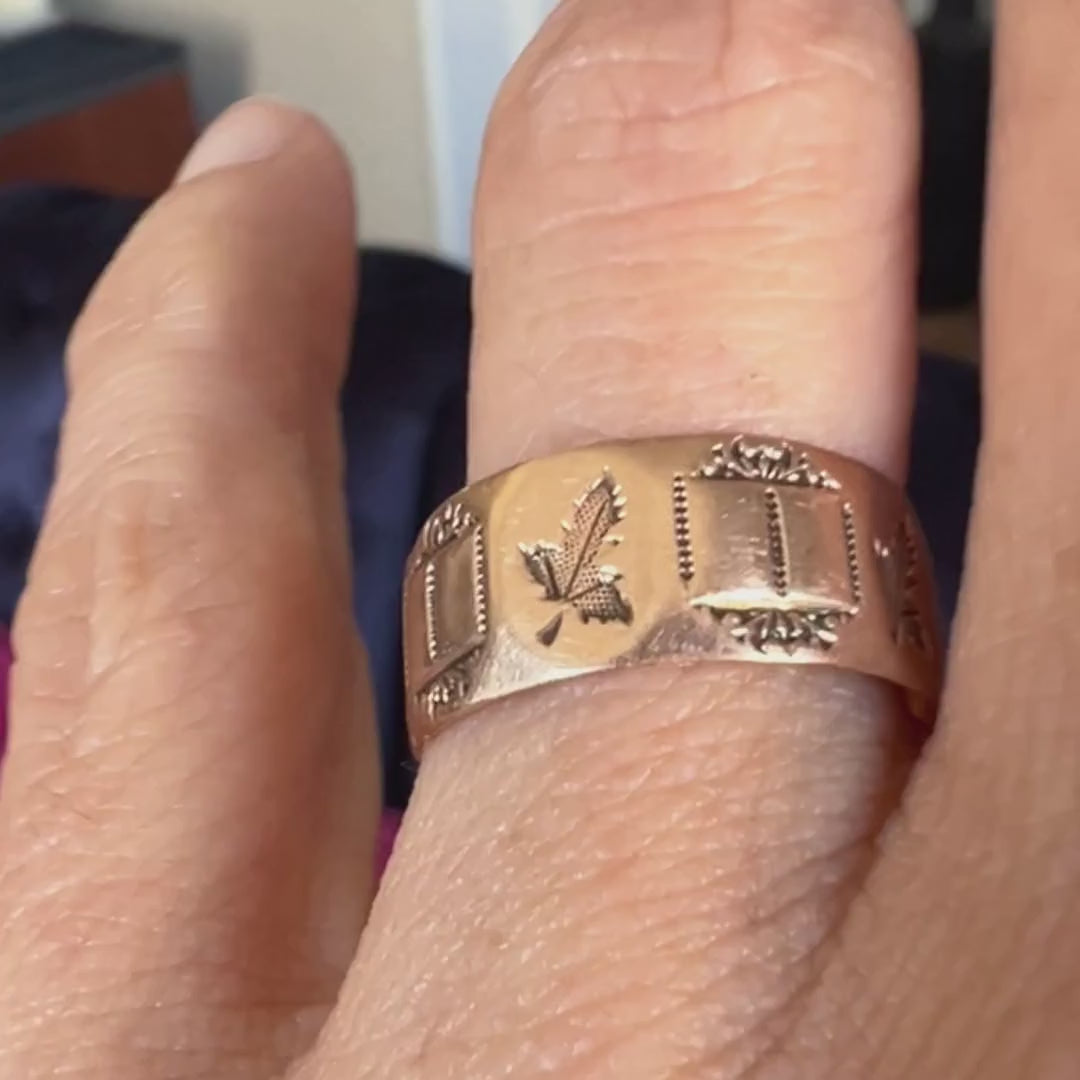 Antique Patterned Wedding Band sold by Doyle and Doyle an antique and vintage jewelry boutique
