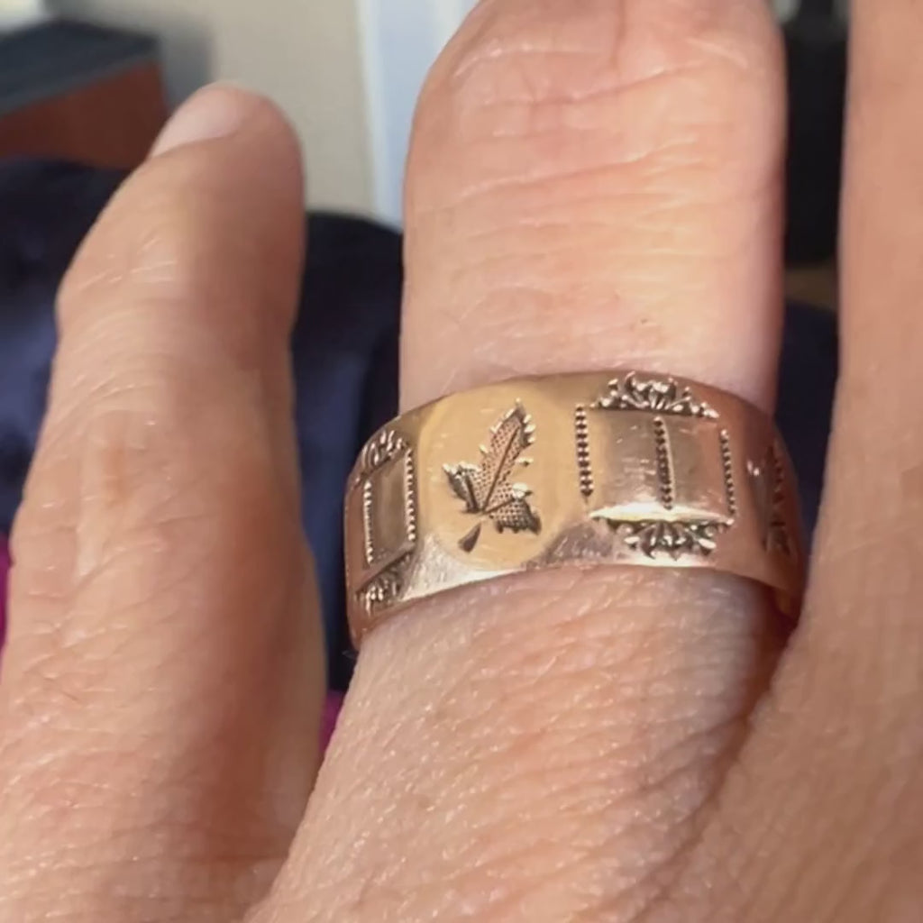 Antique Patterned Wedding Band sold by Doyle and Doyle an antique and vintage jewelry boutique
