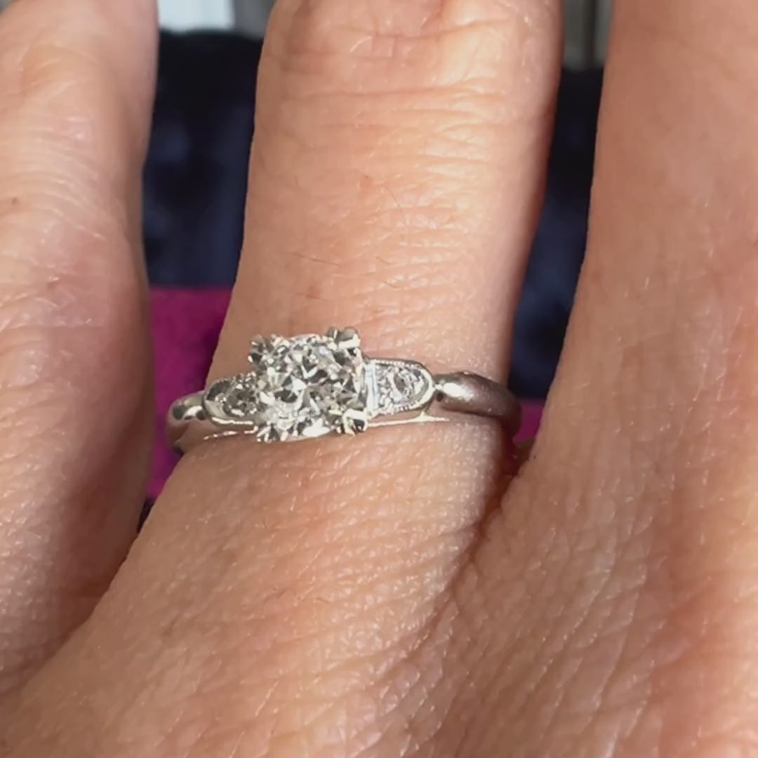 Vintage Engagement Ring, RBC 0.44ct. sold by Doyle and Doyle an antique and vintage jewelry boutique