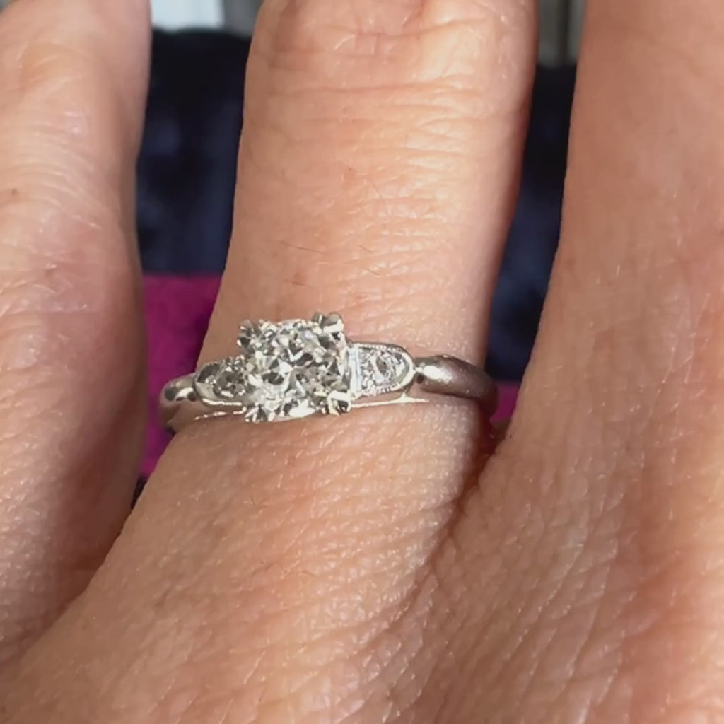 Vintage Engagement Ring, RBC 0.44ct. sold by Doyle and Doyle an antique and vintage jewelry boutique