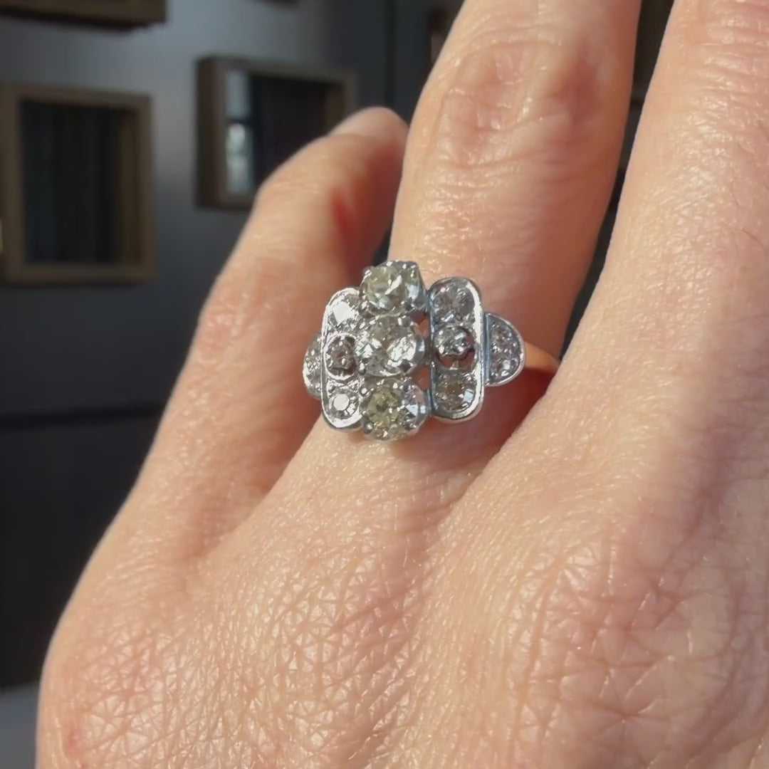 Vintage Geometric Diamond Cluster Ring, from Doyle & Doyle vintage and antique jewelry boutique