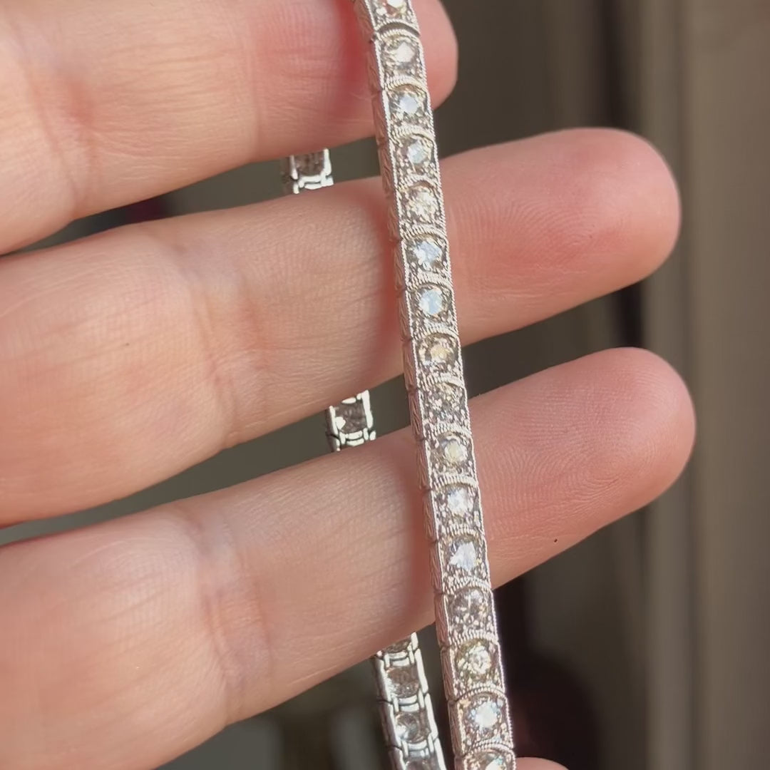 Art Deco Diamond Line Tennis Bracelet circa 1930, from Doyle & Doyle antique and vintage jewelry boutique
