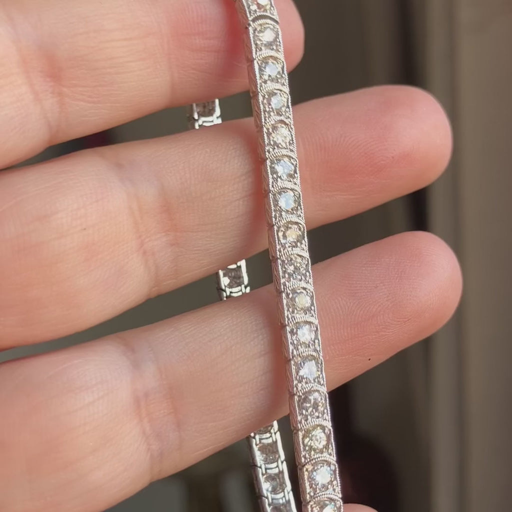 Art Deco Diamond Line Tennis Bracelet circa 1930, from Doyle & Doyle antique and vintage jewelry boutique