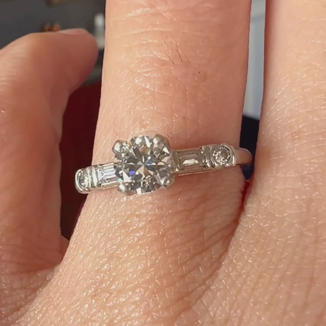 Vintage Diamond Engagement Ring, RBC 0.50ct sold by Doyle and Doyle an antique and vintage jewelry boutique