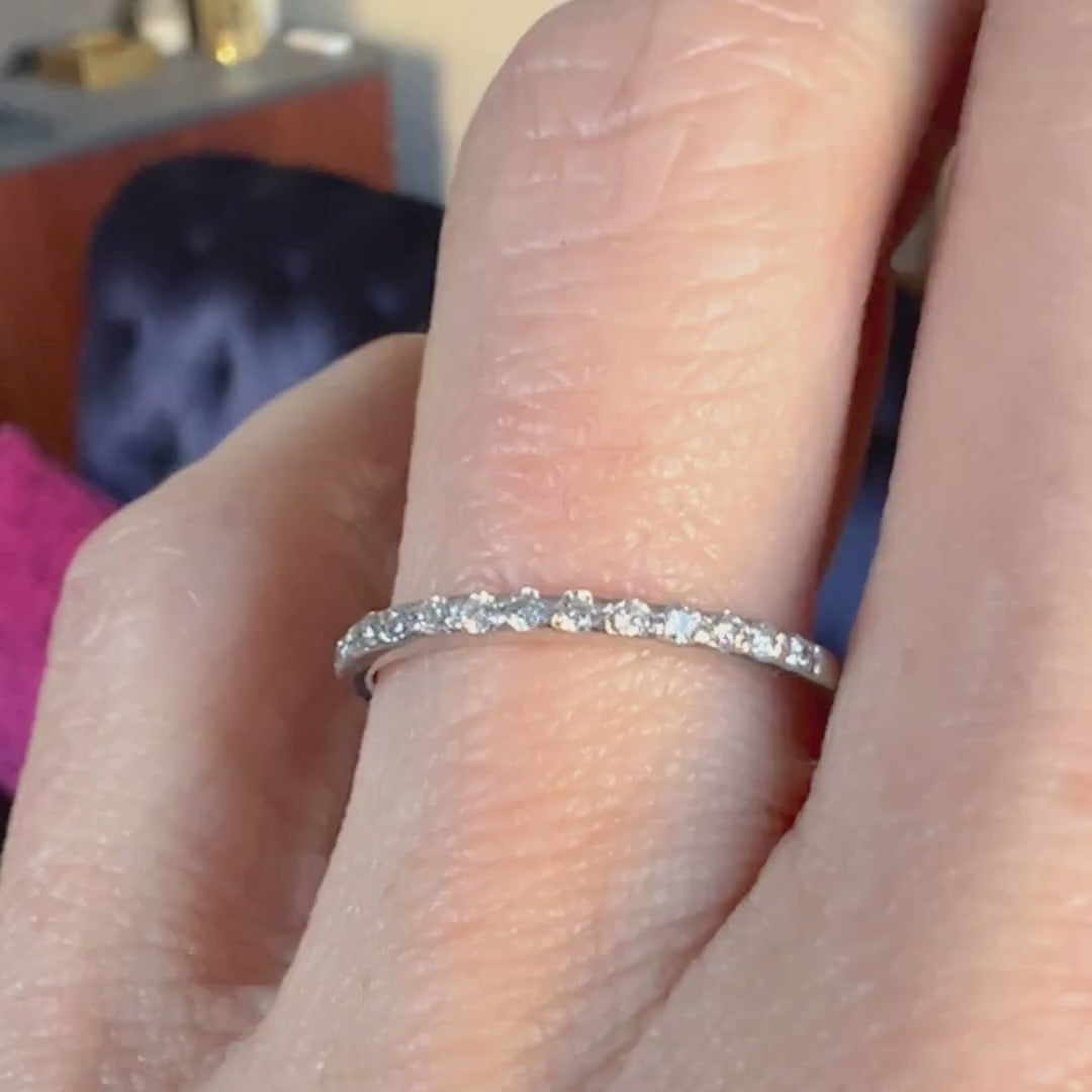 Estate Diamond Wedding Band sold by Doyle and Doyle an antique and vintage jewelry boutique
