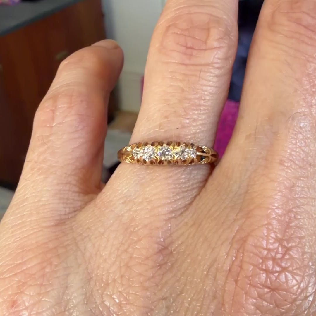 Victorian Swiss Cut Diamond Wedding Band Ring sold by Doyle and Doyle an antique and vintage jewelry boutique