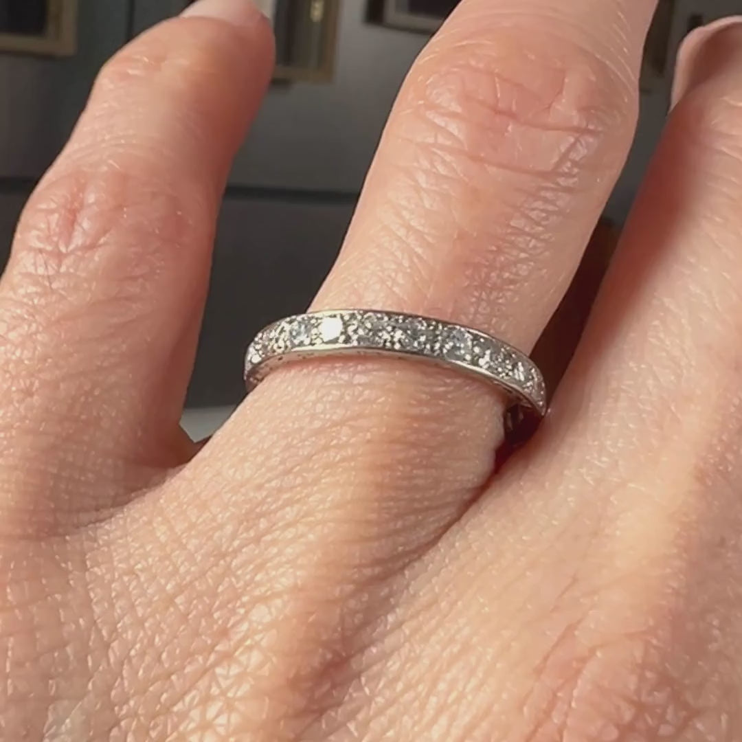 Vintage Eternity Wedding Band Ring sold by Doyle and Doyle an antique and vintage jewelry boutique