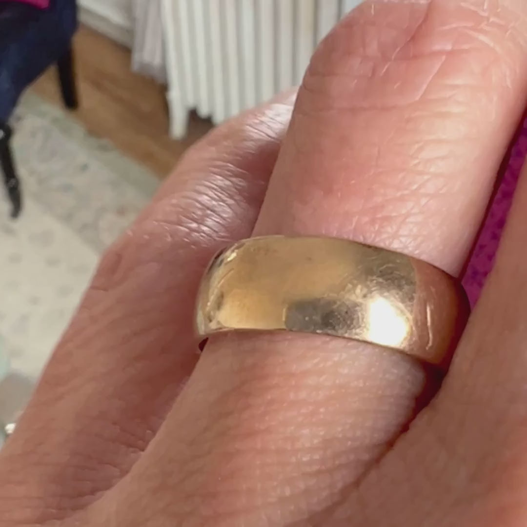 Vintage Half Round Wedding Band sold by Doyle and Doyle an antique and vintage jewelry boutique