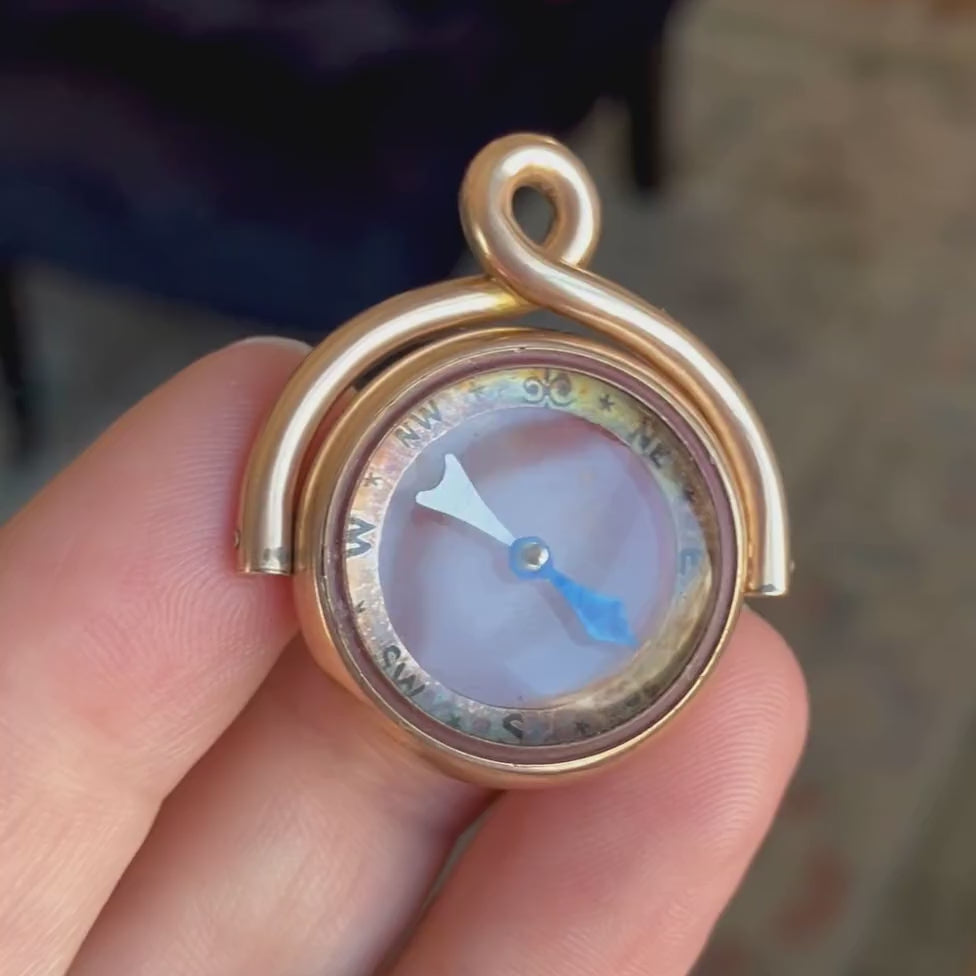 Antique Victorian Gold Compass Pendant, from Doyle & Doyle antique and vintage jewelry boutique