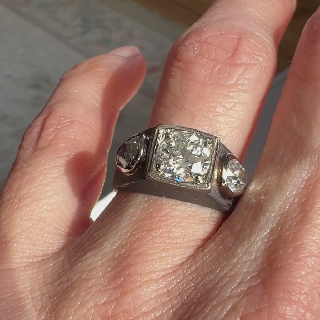 Vintage Diamond Ring, RBC 1.23ct sold by Doyle and Doyle an antique and vintage jewelry boutique