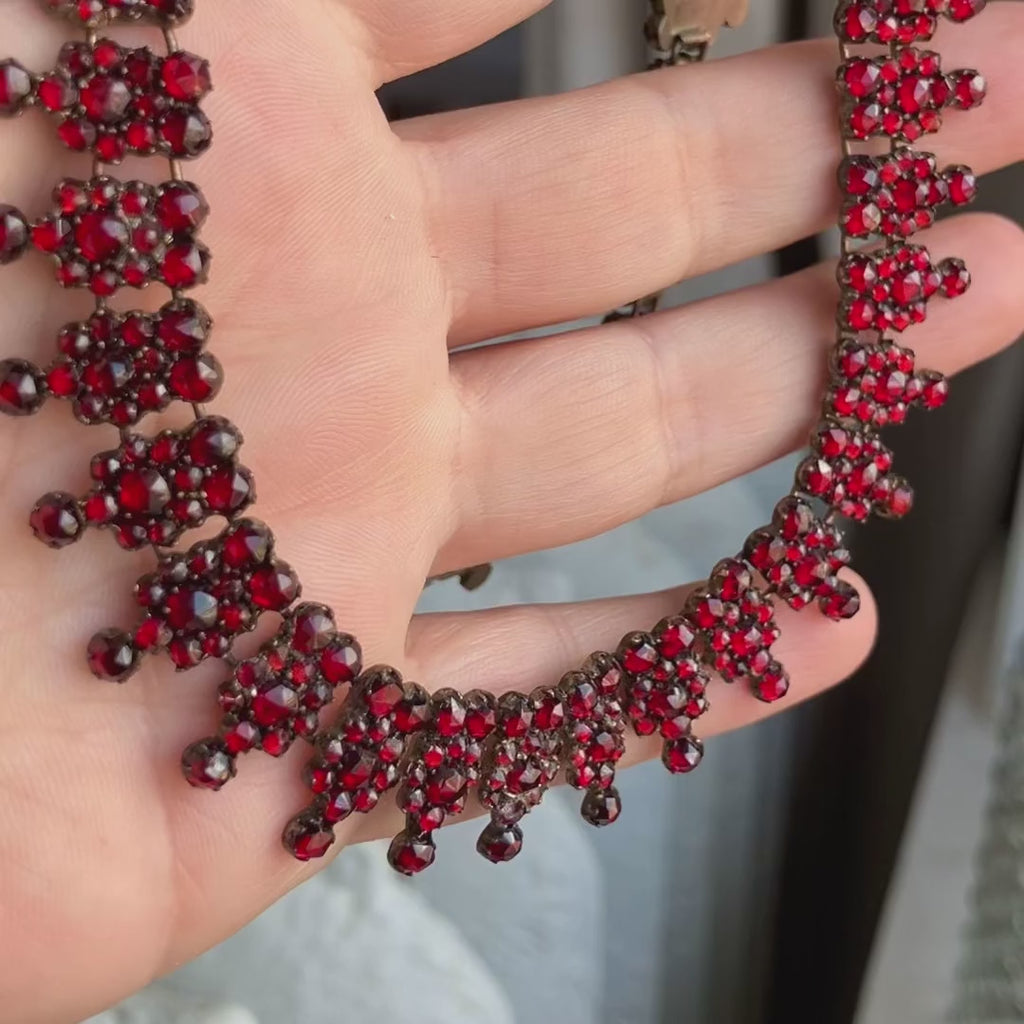 Antique Victorian Bohemian Garnet Collar Necklace, from Doyle & Doyle antique and vintage jewelry boutique