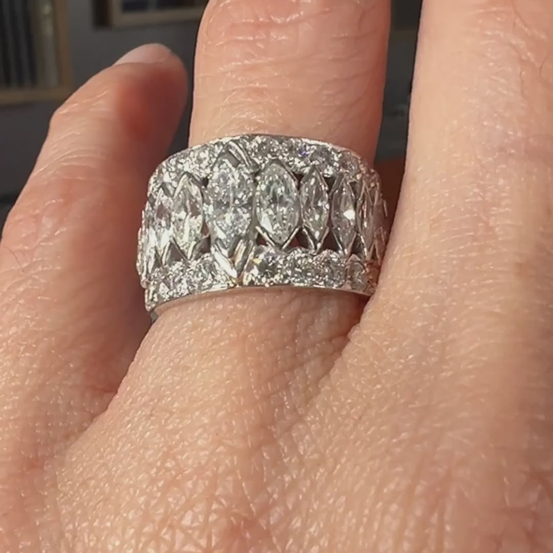 Art Deco Marquise Diamond Eternity Band sold by Doyle and Doyle an antique and vintage jewelry boutique