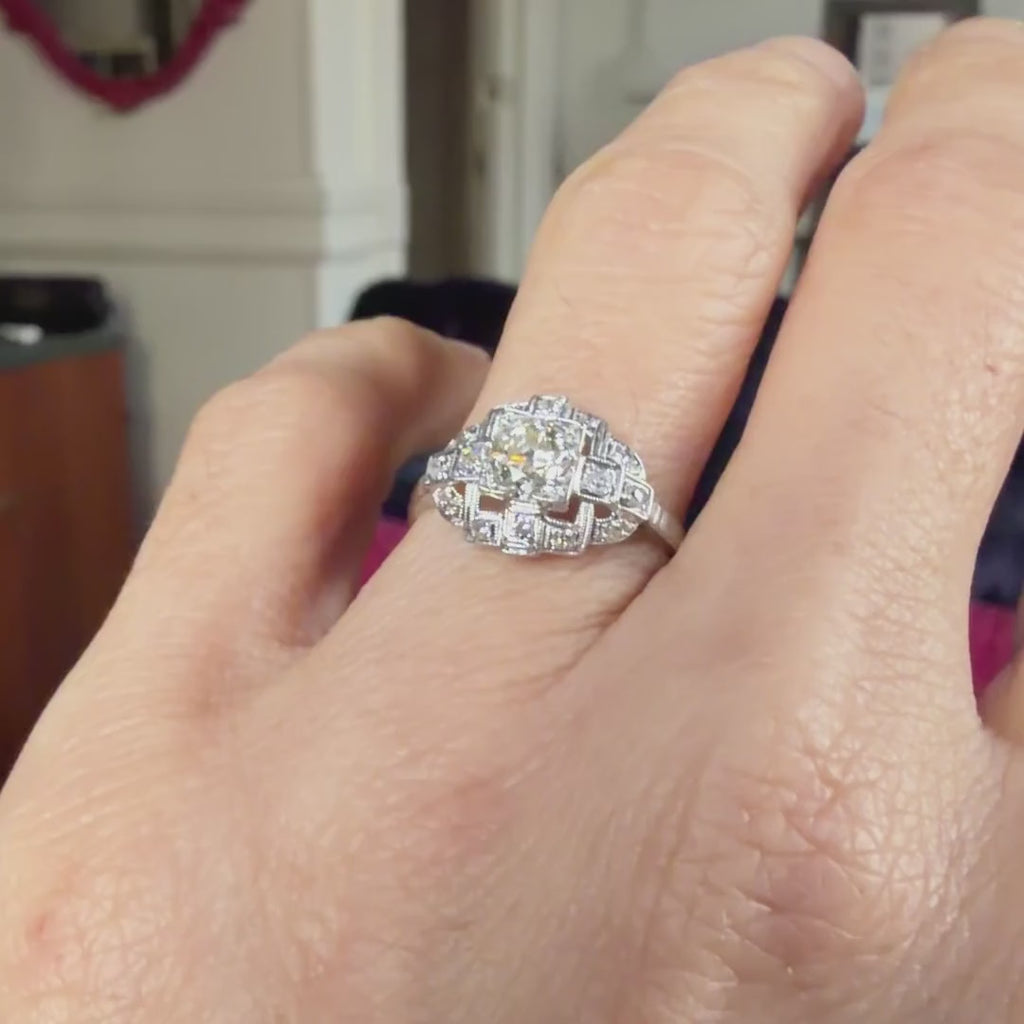 Art Deco Engagement Ring, RBC 0.50. sold by Doyle and Doyle an antique and vintage jewelry boutique