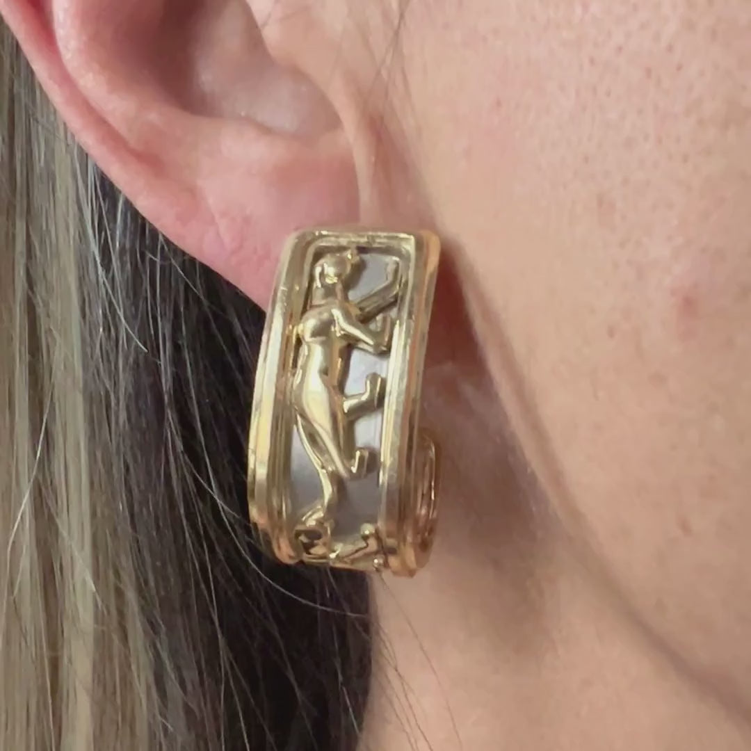 Vintage Openwork Hoop Earrings sold by Doyle and Doyle an antique and vintage jewelry boutique