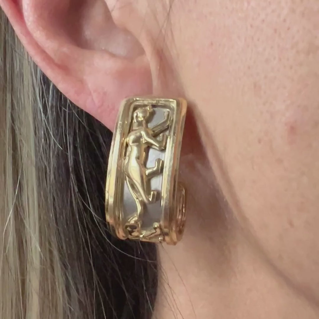 Vintage Openwork Hoop Earrings sold by Doyle and Doyle an antique and vintage jewelry boutique