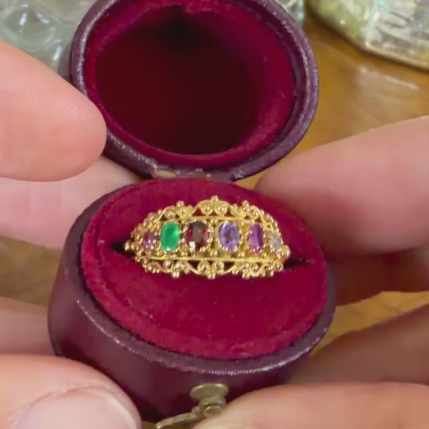 Antique Georgian Gemstone Acrostic Regard Ring, from Doyle & Doyle antique and vintage jewelry boutique