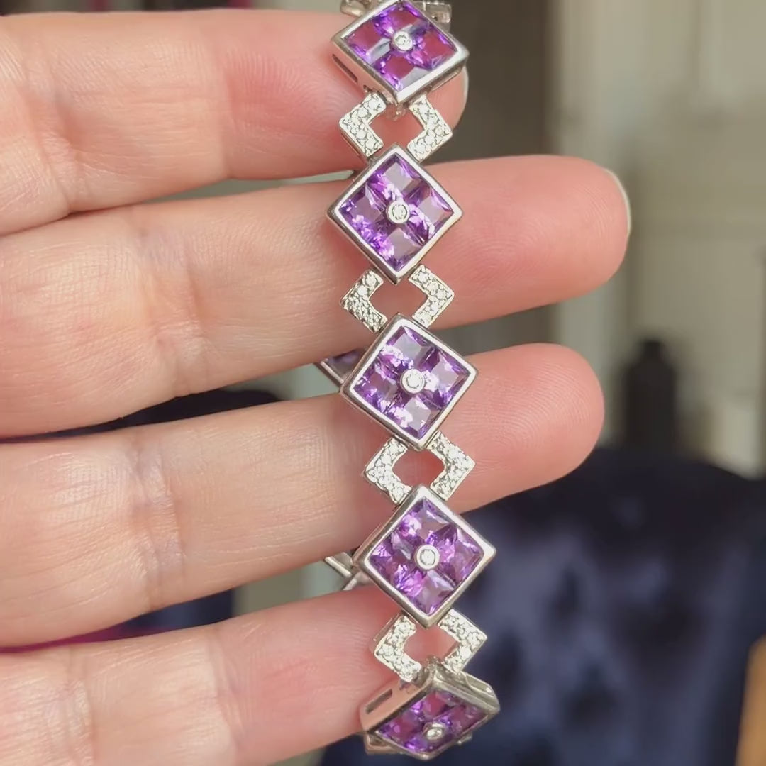 Estate Amethyst and Diamond Bracelet, from Doyle & Doyle antique and vintage jewelry boutique
