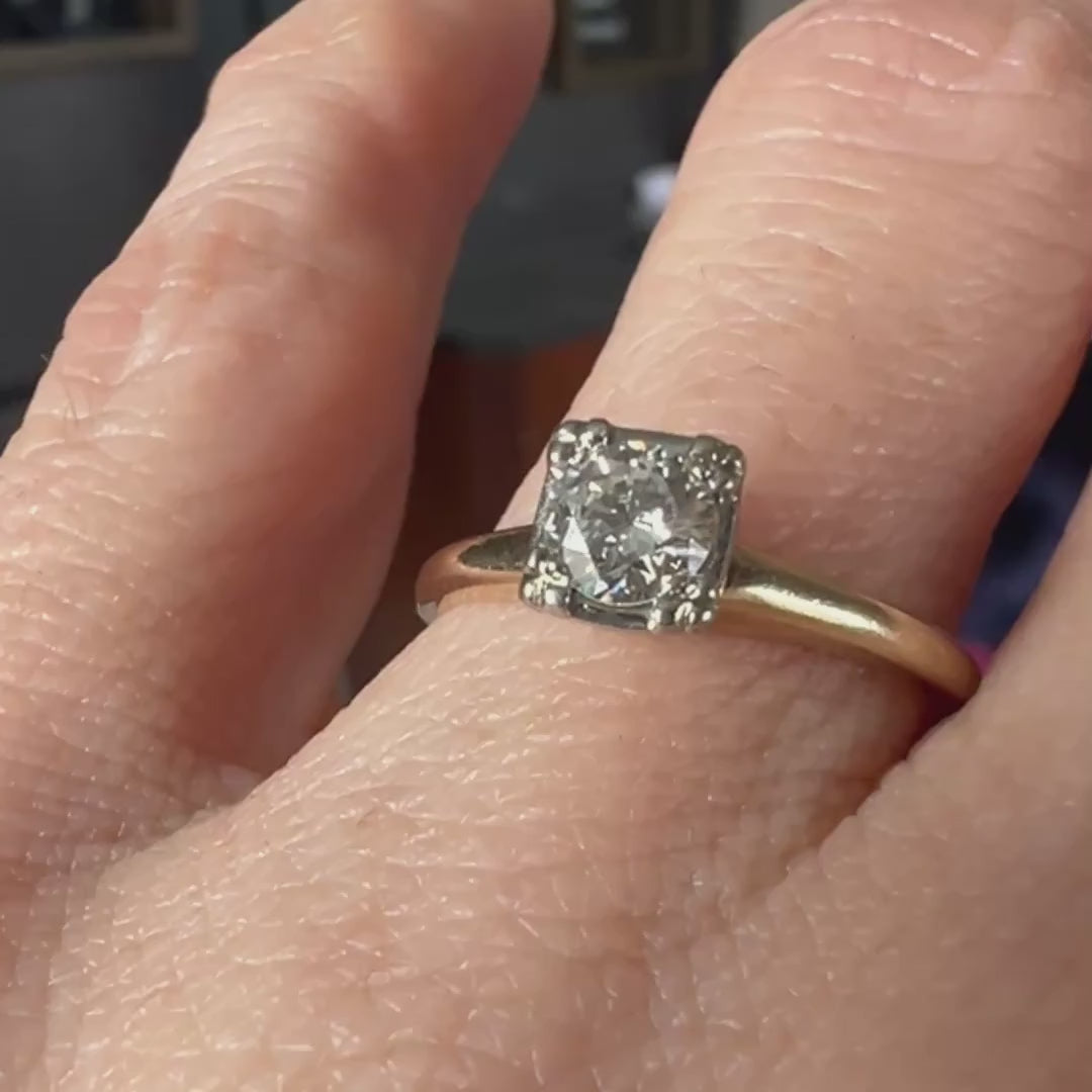 Vintage Diamond Solitaire Engagement Ring, RBC 0.37ct. sold by Doyle and Doyle an antique and vintage jewelry boutique