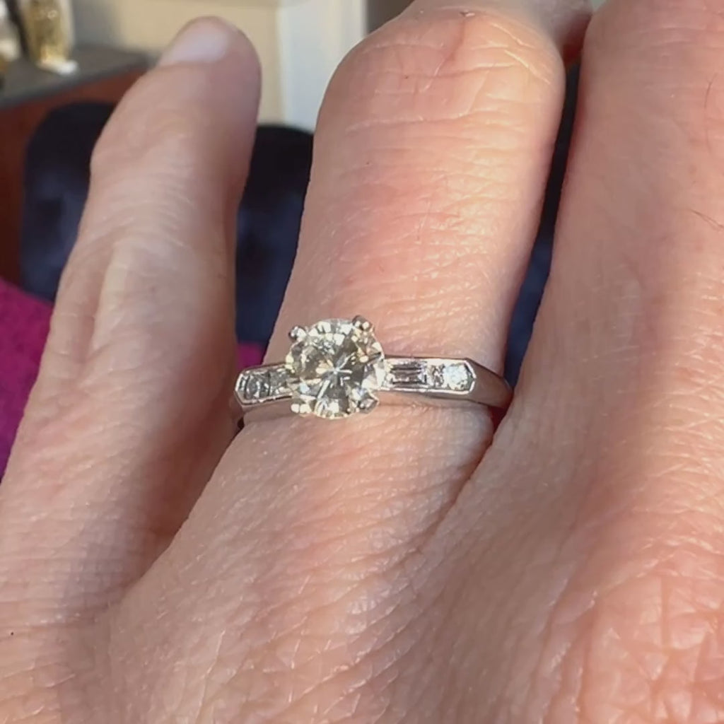 Vintage Engagement Diamond Ring, RBC 0.65ct sold by Doyle and Doyle an antique and vintage jewelry boutique