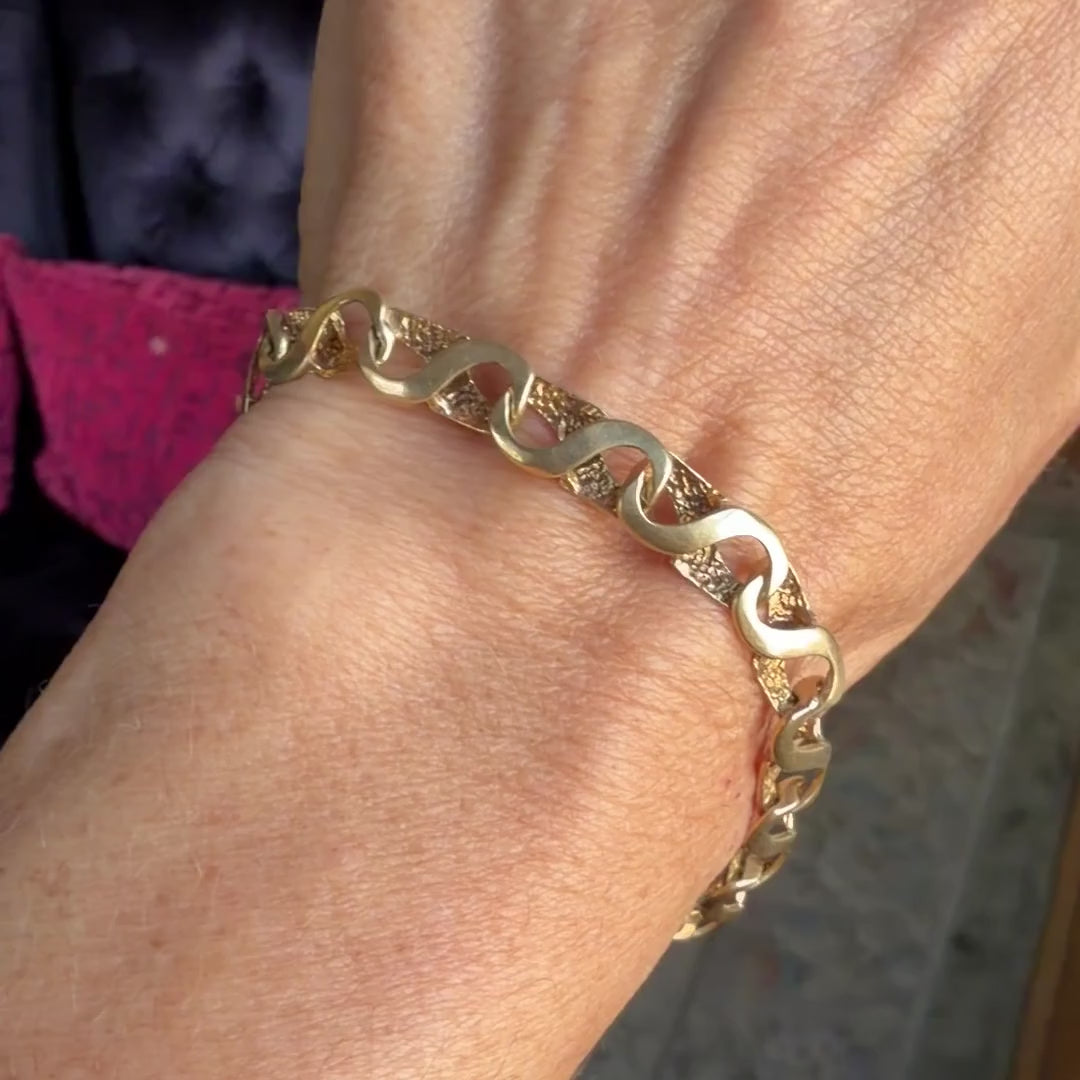 Vintage Fancy Link Bracelet sold by Doyle and Doyle an antique and vintage jewelry boutique