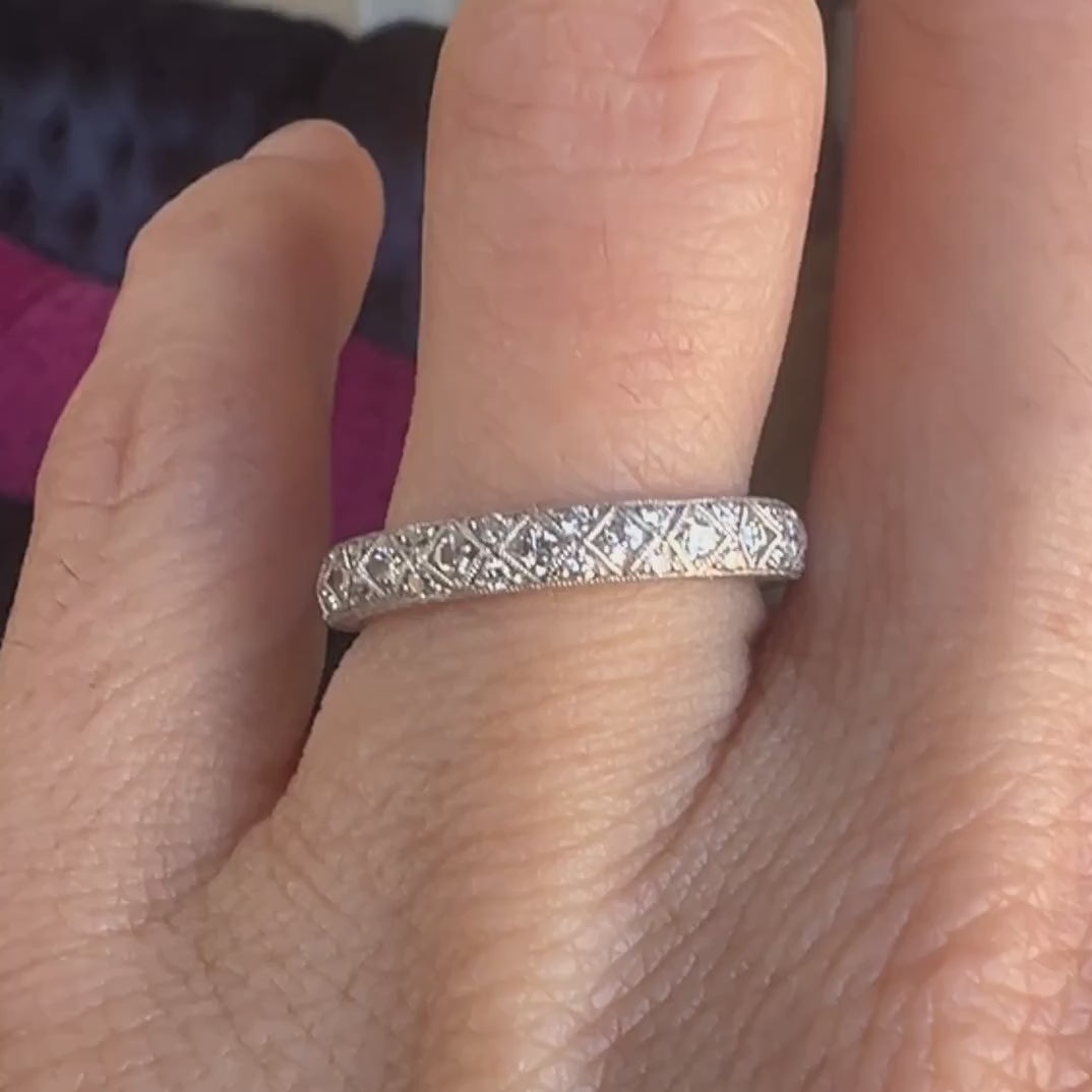 French Cut & Round Diamond Eternity Wedding Band Ring, from Doyle & Doyle jewelry