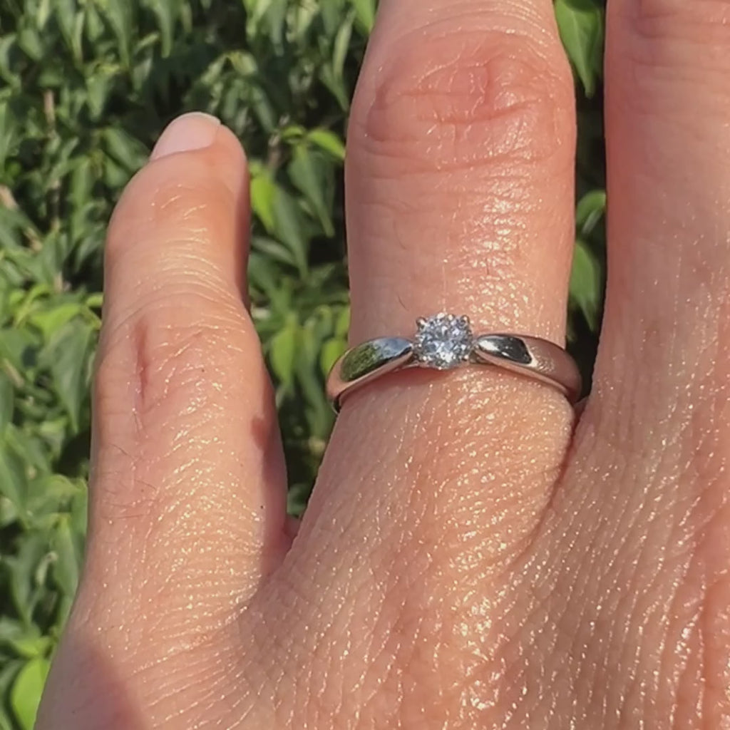 Vintage Tiffany & Co. Engagement Ring, RBC 0.21ct. sold by Doyle and Doyle an antique and vintage jewelry boutique
