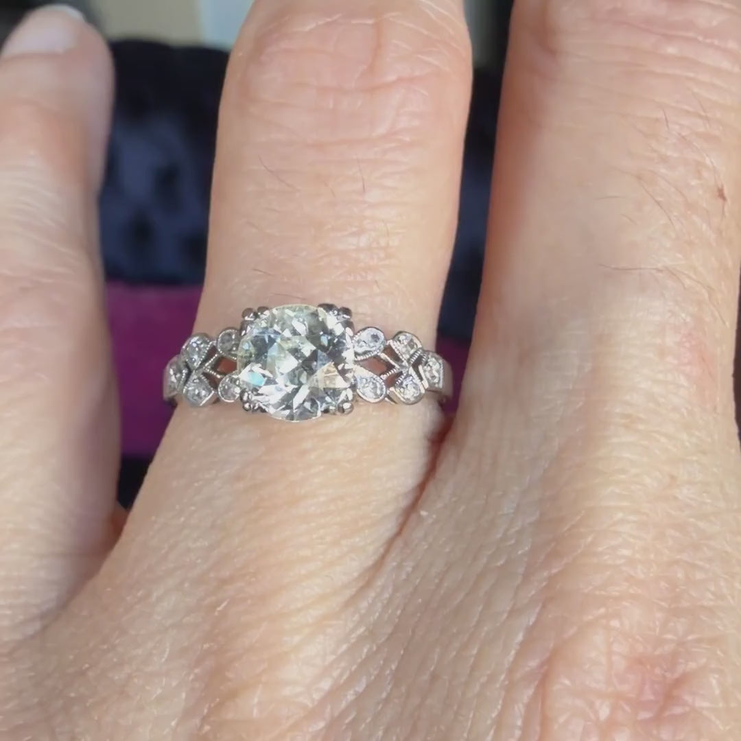 Art Deco Engagement Ring, Old Euro 1.10ct. sold by Doyle and Doyle an antique and vintage jewelry boutique